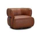 Fauteuil pivotant en cuir CIRO