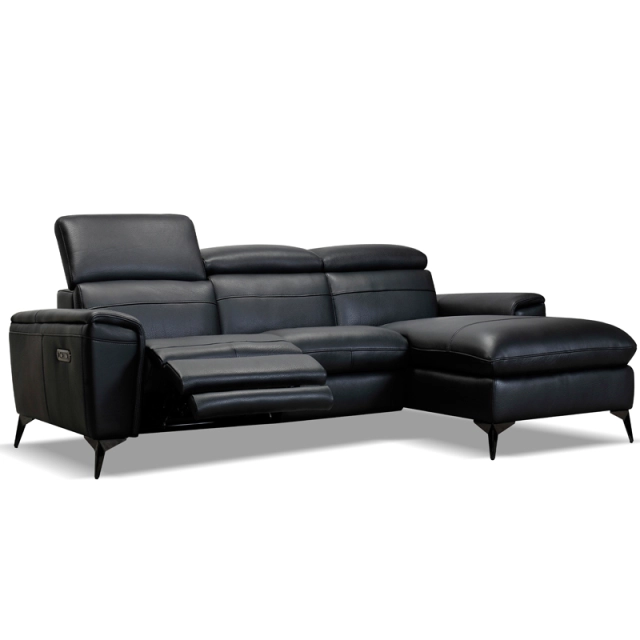 Canap&eacute; d'angle relax en cuir BELLINI