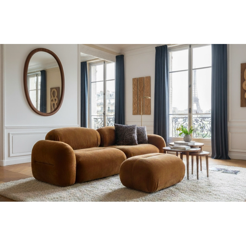 Canapé droit en tissu BELLIA