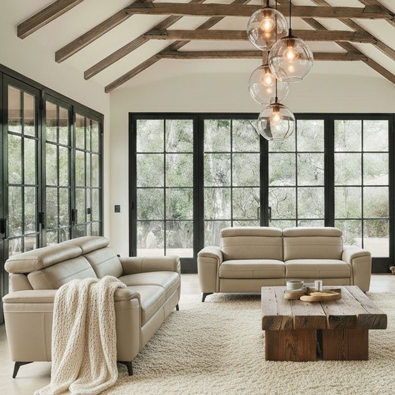 Canapé droit relax en cuir BELLINI