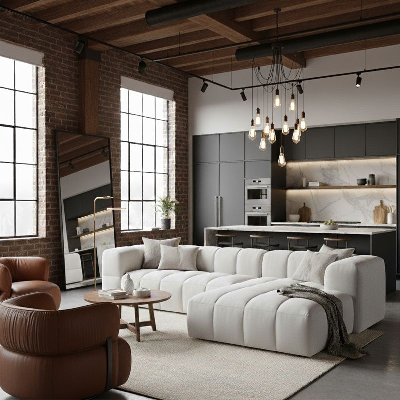 Canapé d'angle en tissu RUBY