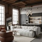 Canapé d'angle en tissu RUBY