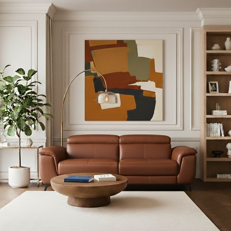 Canapé droit relax en cuir MARCUS