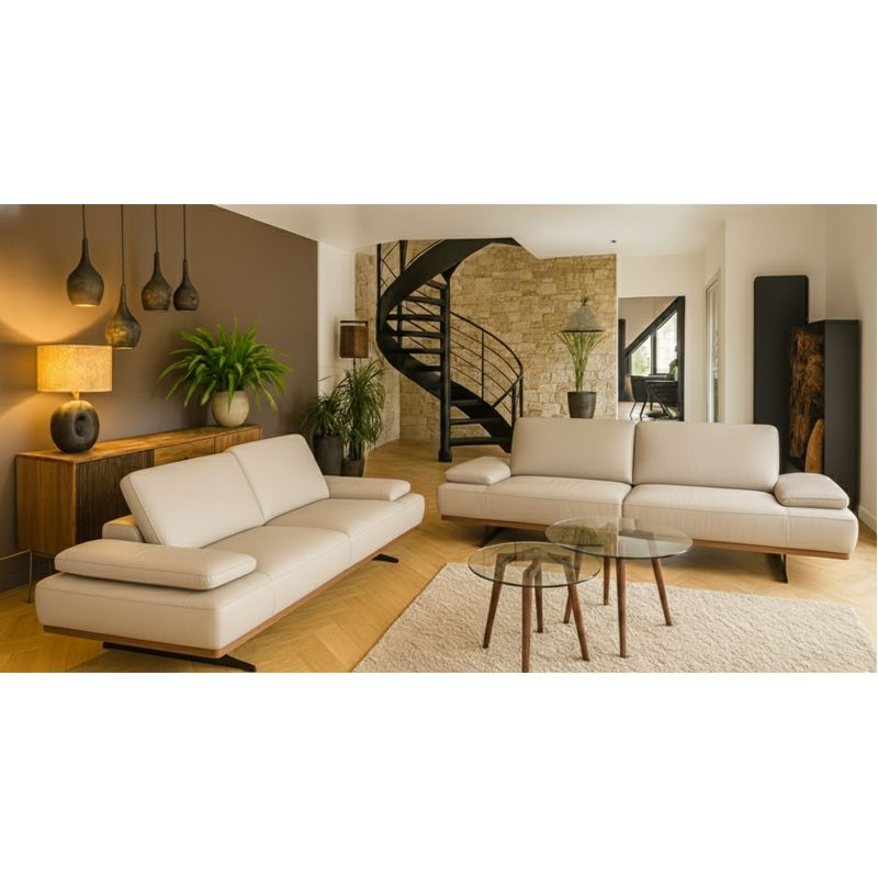 Canapé droit en cuir VENTO