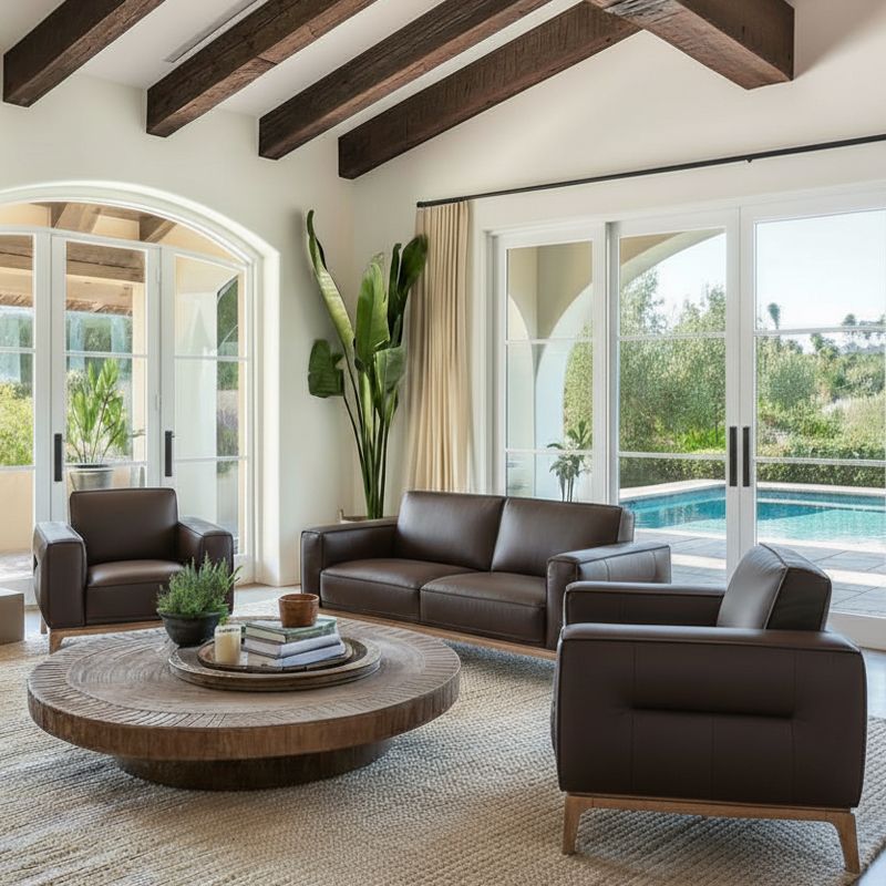 Canapé droit en cuir ELIO