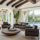 Canapé droit en cuir ELIO