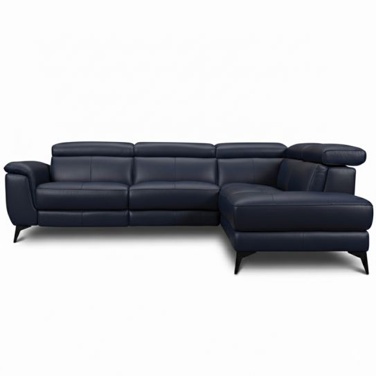 Canapé d\'angle relax en cuir MARCUS