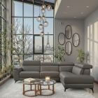 Canapé d'angle relax en cuir MARCUS