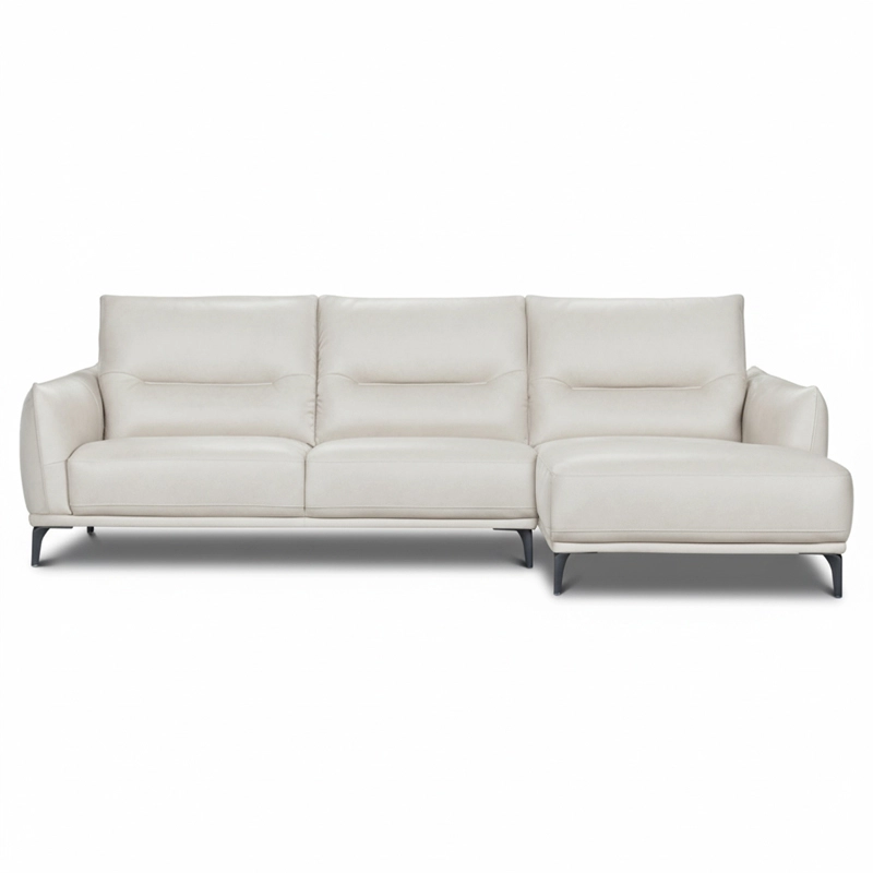 Canap&eacute; d'angle avance-recule en cuir MAELYA