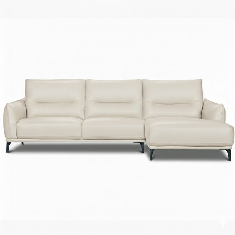 Canap&eacute; d'angle avance-recule en cuir MAELYA