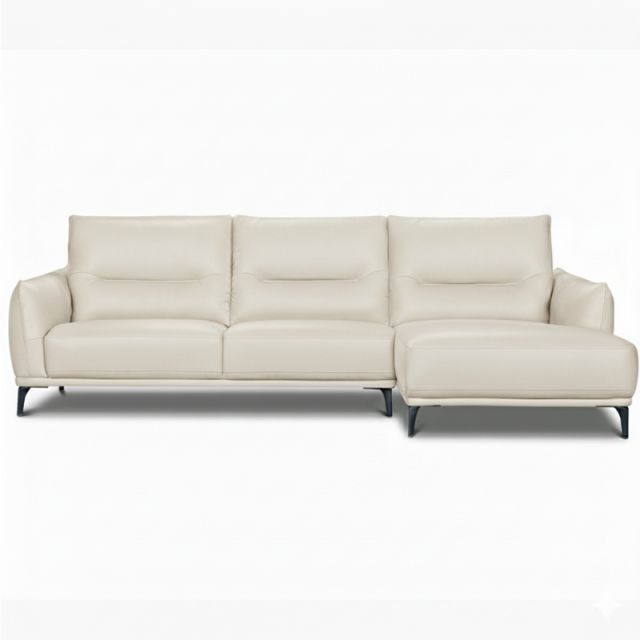 Canap&eacute; d'angle avance-recule en cuir MAELYA