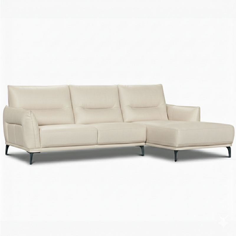 Canap&eacute; d'angle avance-recule en cuir MAELYA