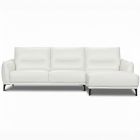 Canap&eacute; d'angle avance-recule en cuir MAELYA