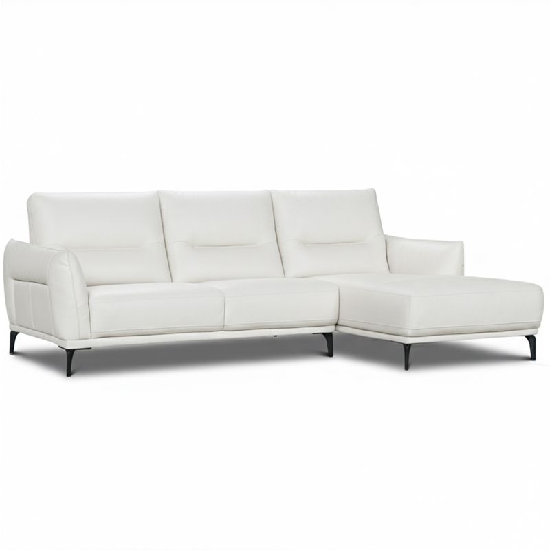 Canap&eacute; d'angle avance-recule en cuir MAELYA