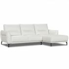 Canap&eacute; d'angle avance-recule en cuir MAELYA