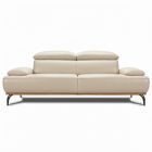 Canap&eacute; droit en cuir BURLEY BASE BOIS