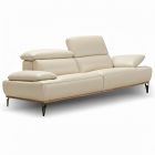 Canap&eacute; droit en cuir BURLEY BASE BOIS