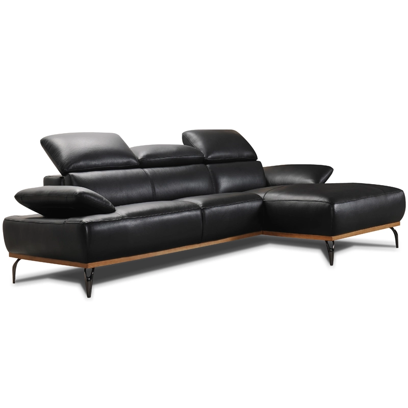 Canapé cuir d'angle Burley base bois Canapé cuir d'angle Burley base bois