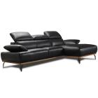 Canapé cuir d'angle Burley base bois Canapé cuir d'angle Burley base bois