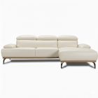 Canapé d'angle en cuir BURLEY BASE BOIS Canapé d'angle en cuir BURLEY BASE BOIS