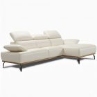 Canapé d'angle en cuir BURLEY BASE BOIS Canapé d'angle en cuir BURLEY BASE BOIS