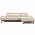 Canap&eacute; d'angle en cuir BURLEY BASE BOIS