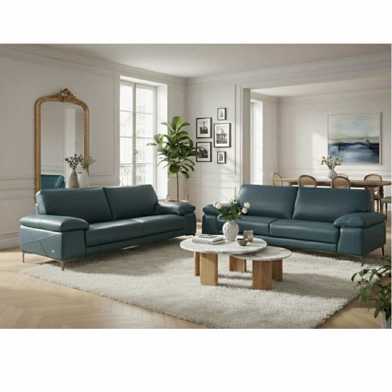 Canapé droit en cuir MATCHA Canapé droit en cuir MATCHA