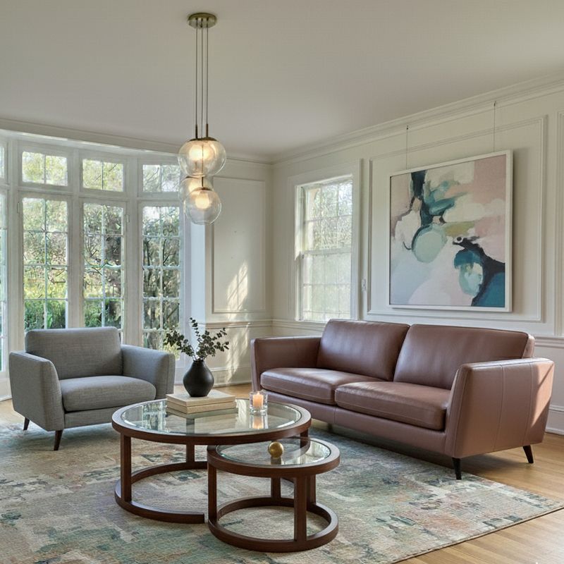 Canapé droit en cuir MERIMEE