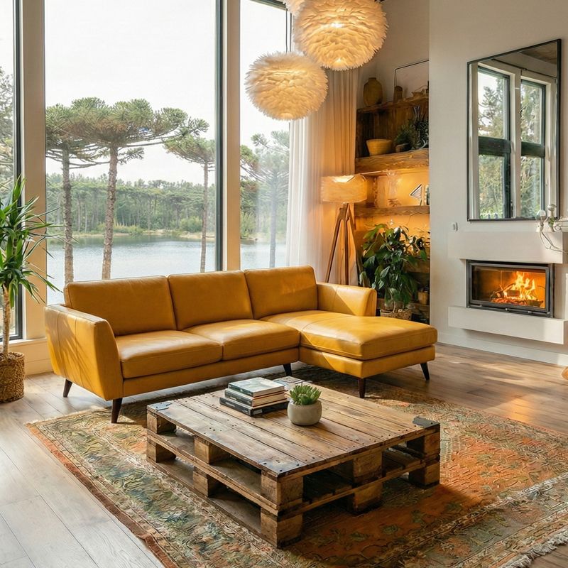 Canap&eacute; d'angle en cuir MERIMEE