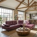 Canapé d'angle avance-recule en cuir BIRMAN