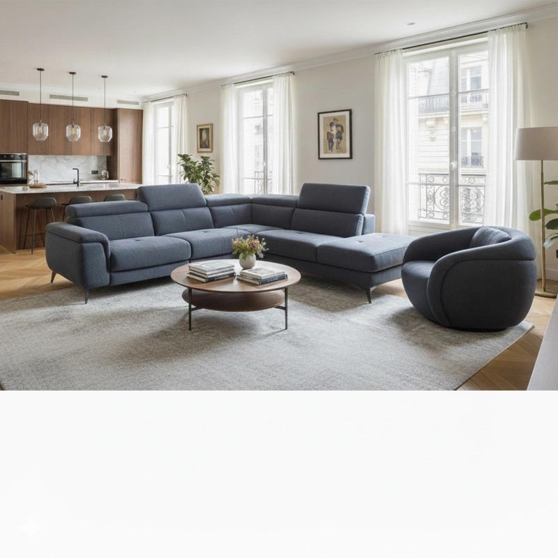 Fauteuil en tissu pivotant BULL