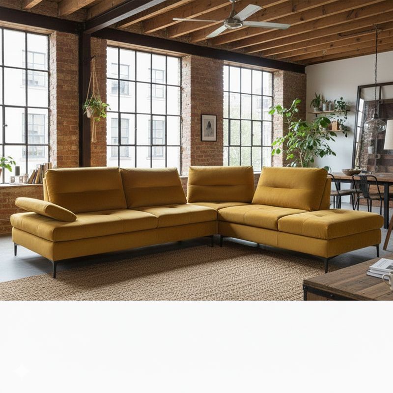 Canapé d'angle avance-recule en tissu BIRMAN