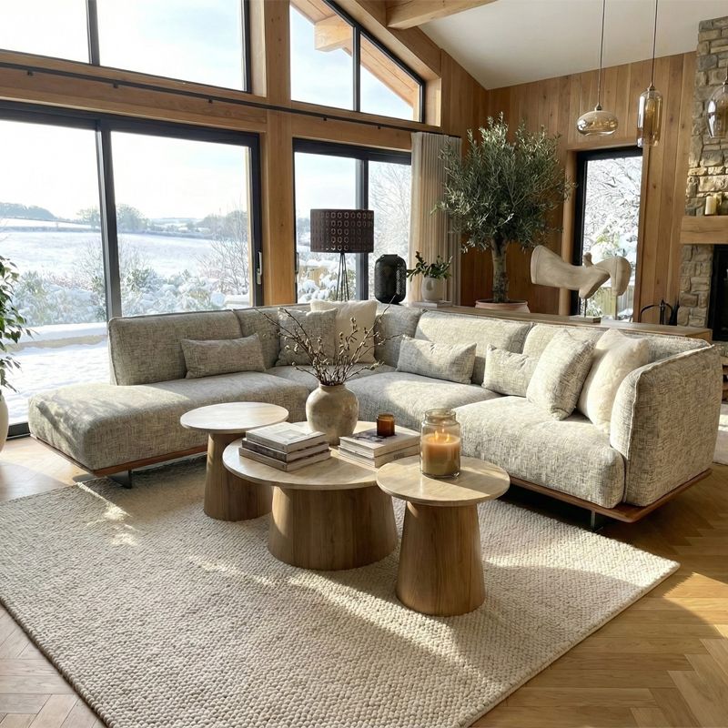 Canap&eacute; d'angle en tissu PALOMA