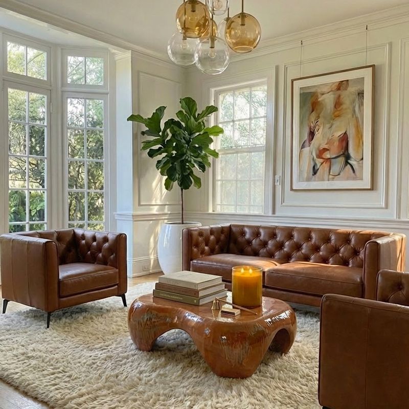 Canap&eacute; droit en cuir TWISTER