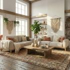 Canap&eacute; droit en tissu ELIO