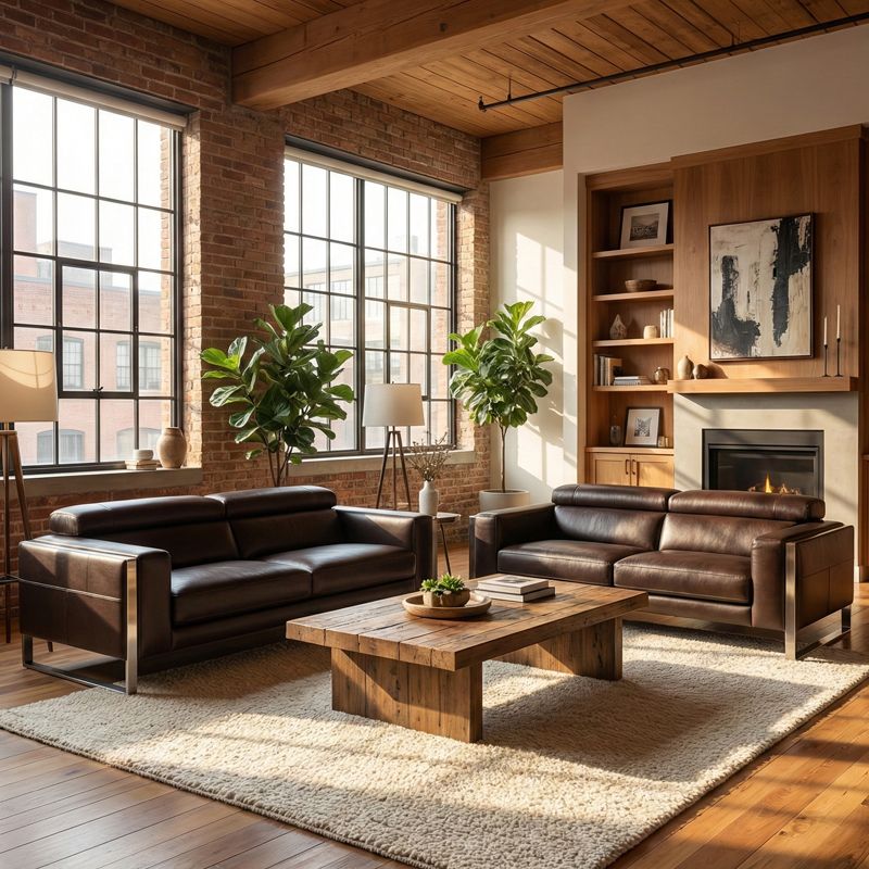 Canap&eacute; droit en cuir CANCUN