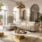 Canap&eacute; d'angle en cuir CERVIONE