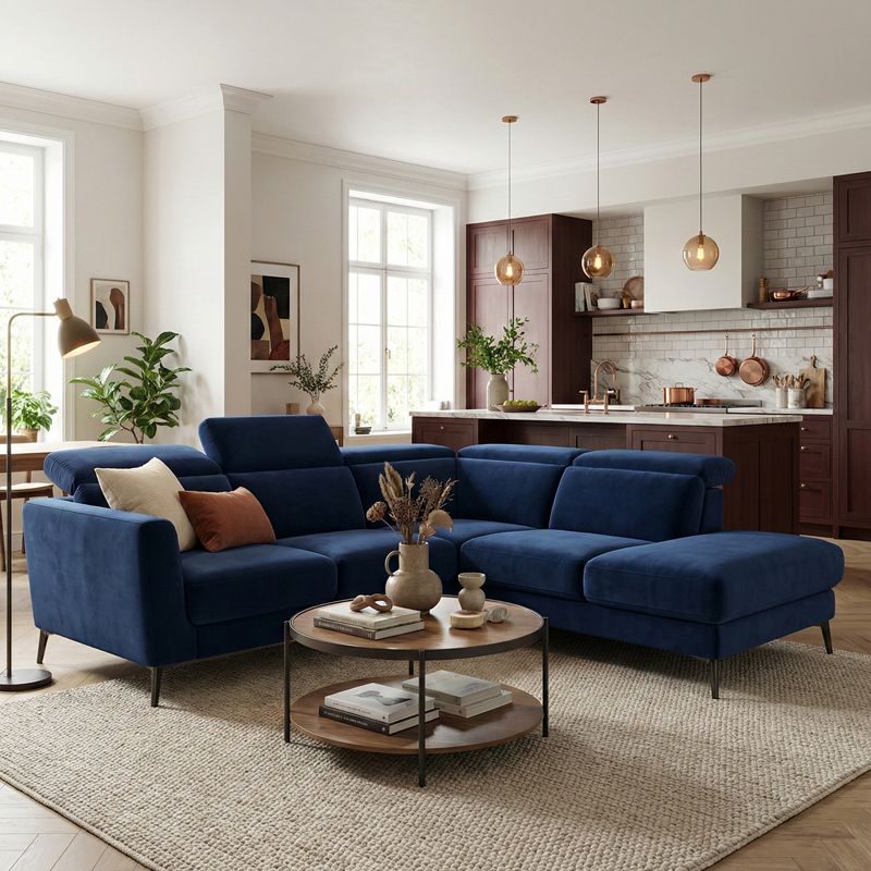 Canap&eacute; d'angle en tissu BARNEY