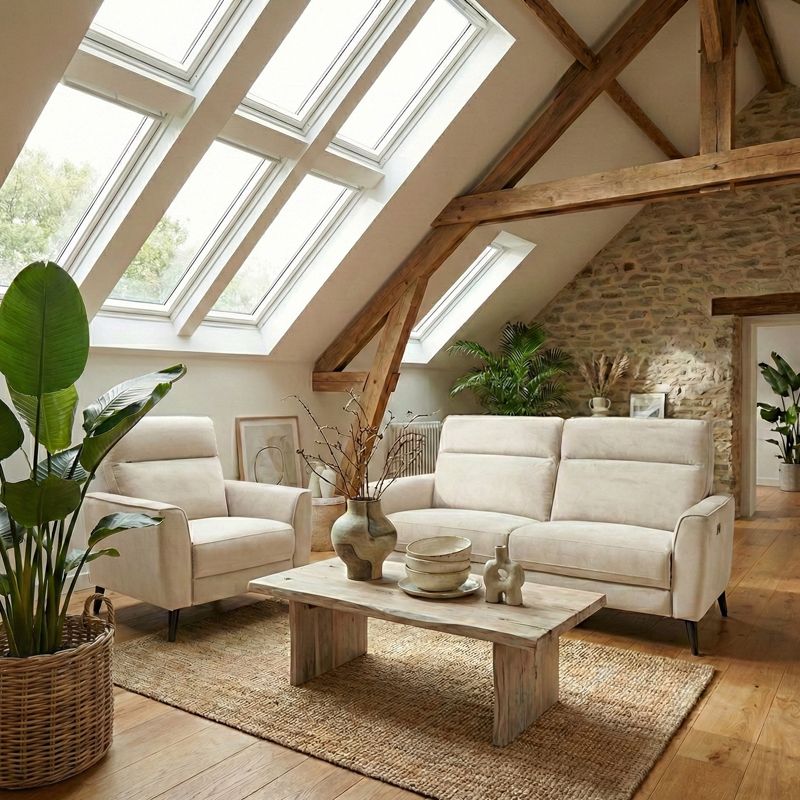 Canap&eacute; droit relax en tissu PITA