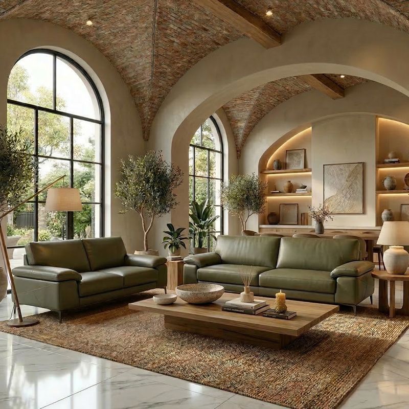 Canap&eacute; droit en cuir MATCHA