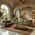 Canap&eacute; droit en cuir MATCHA