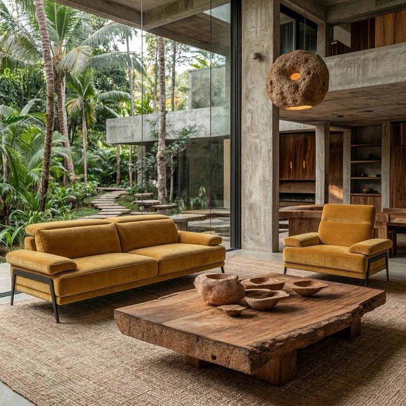 Canap&eacute; droit en tissu BELUNA