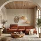 Canap&eacute; d'angle en tissu BELUNA