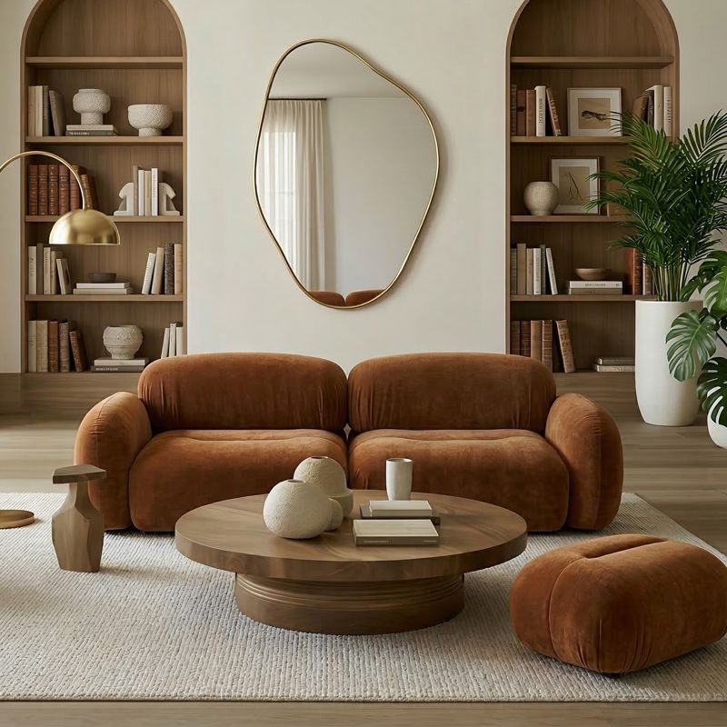 Canap&eacute; droit en tissu BELLIA