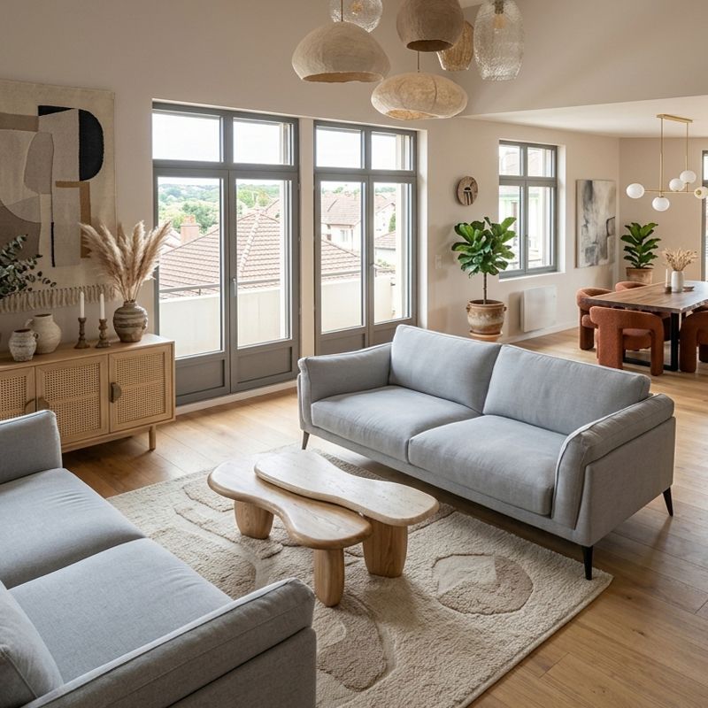 Canap&eacute; droit en tissu MICHA