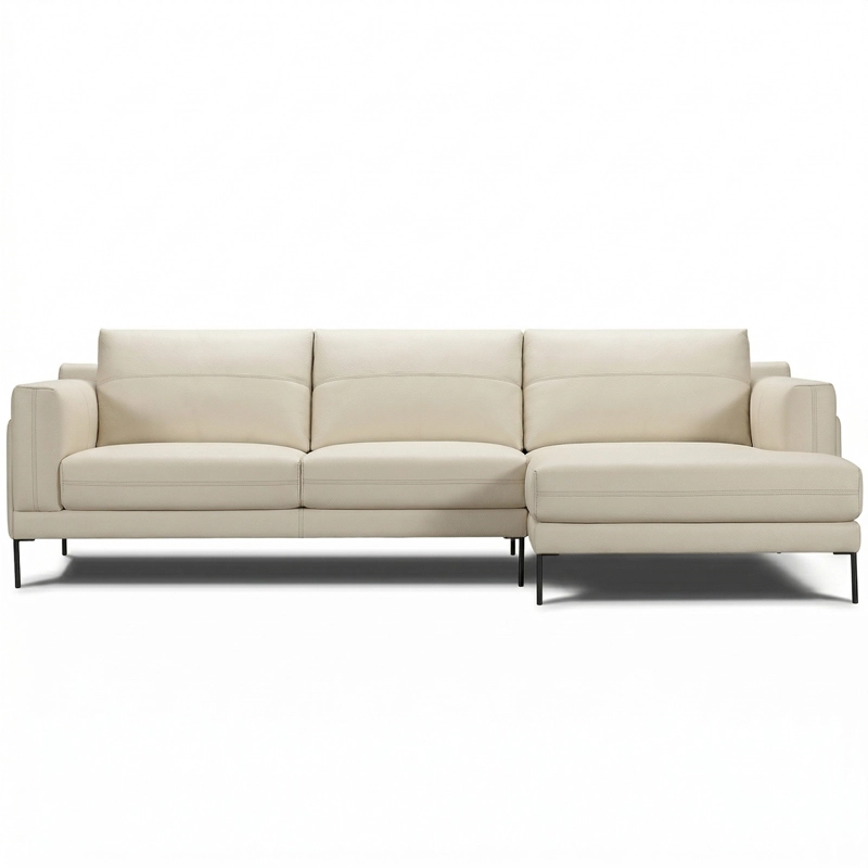 Canap&eacute; d'angle en cuir STAN