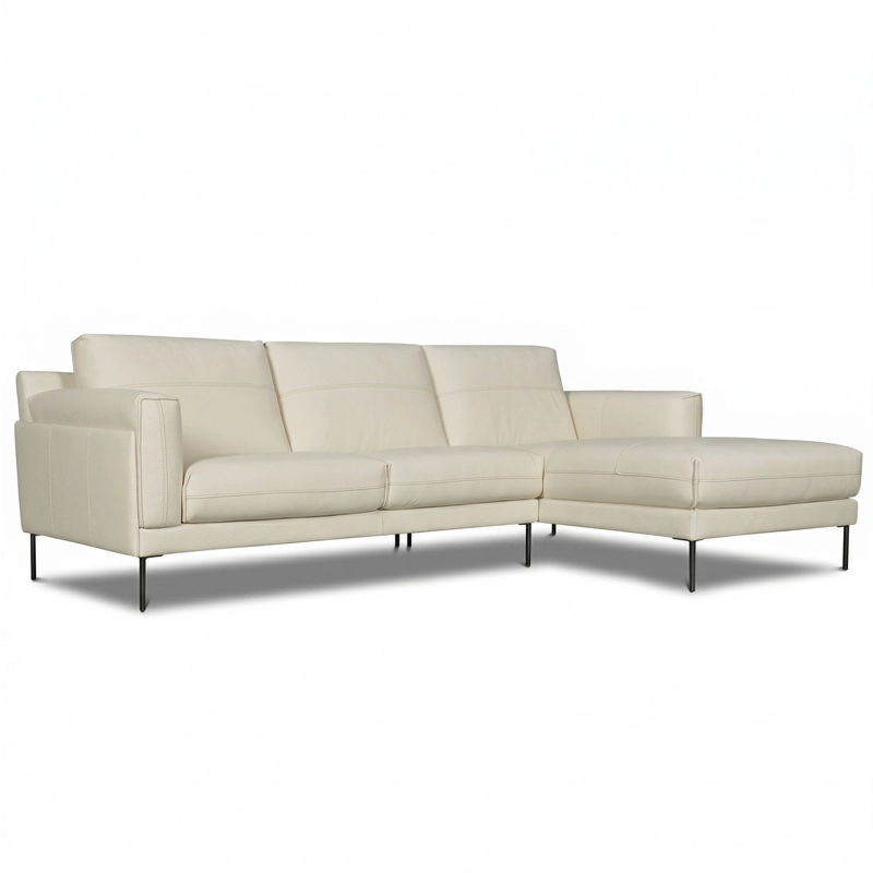 Canap&eacute; d'angle en cuir STAN