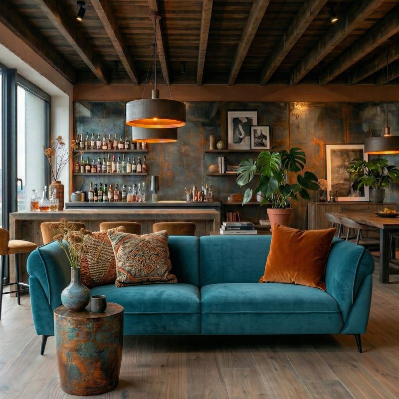 Canap&eacute; droit en tissu GIULIA