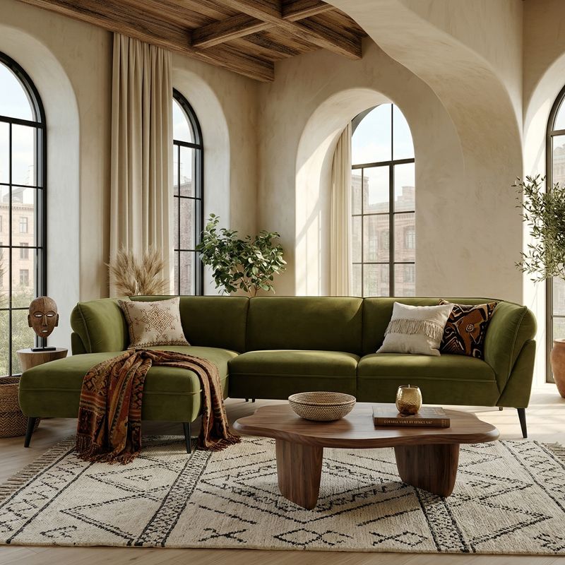 Canap&eacute; d'angle en tissu GIULIA