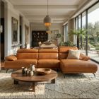 Canapé d'angle en cuir BURLEY BASE CUIR Canapé d'angle en cuir BURLEY BASE CUIR